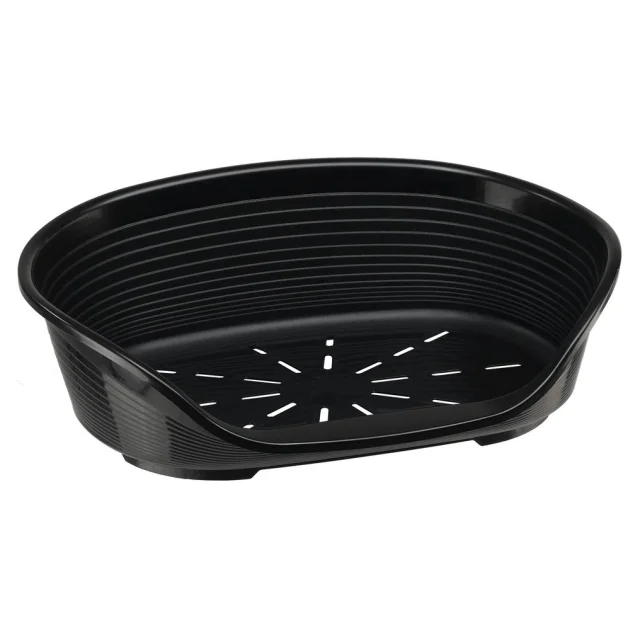 Пластиковий лежак Ferplast Siesta Deluxe 4 Black з антиковзаючим покриттям, 61.5×45×21.5 см