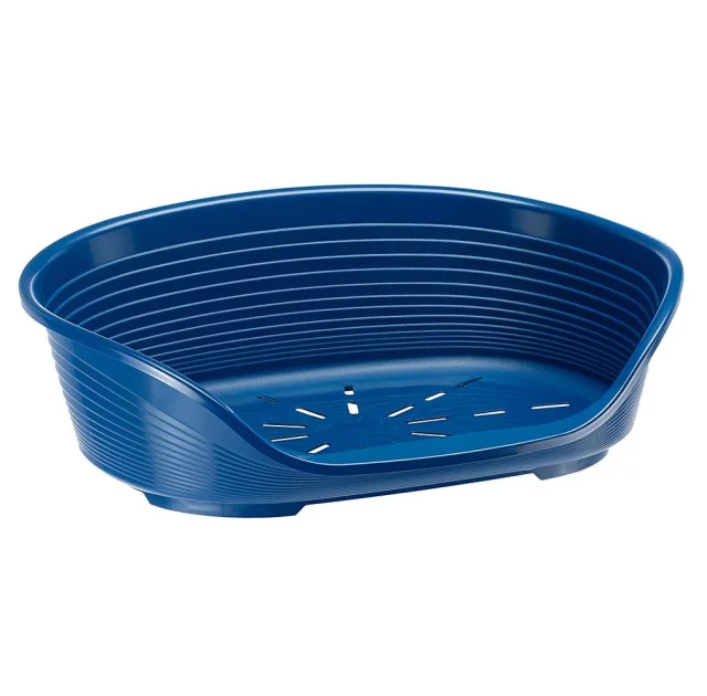 Пластиковий лежак Ferplast Siesta Deluxe 8 Blue з антиковзаючим покриттям, 82.5×59.5×25 см