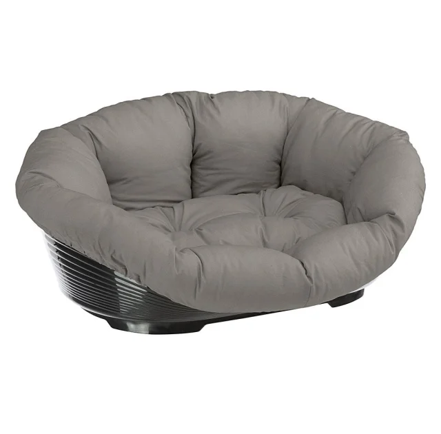 Пластиковий лежак Ferplast Sofa 4 Dove Grey в комплекті з подушкою для собак і котів, 64×48×25 см