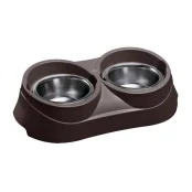 Ferplast Duo Feed 03 стальная миска с пластиковой подставкой с защитой против скольжения, 1,7 л