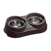 Ferplast Duo Feed 05 стальная миска с пластиковой подставкой с защитой против скольжения, 3,6 л