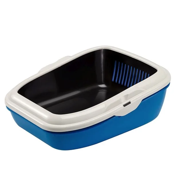 Туалет с двумя поддонами Ferplast Litter Tray Birba с системой просеивания для кошек, 45,5x55,5x22 см