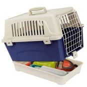 Переноска Ferplast Carrier Atlas 10 Organizer для котів і собак, біло-синя, 48×33.2×33.6 см