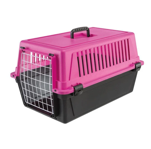 Переноска Ferplast Carrier Atlas 20 EL Palbox для кошек и собак, пурпурно-чёрная, 58×37×32 см