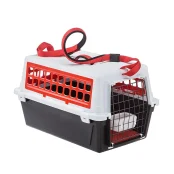 Переноска з ременем Ferplast Carrier Atlas 10 Trendy Plus для котів і собак, червоно-біла, 48.5×32.5×29 см