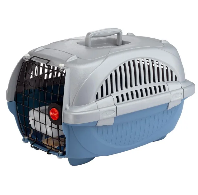 Переноска Ferplast Carrier Atlas Deluxe 20 для котів і собак, сіро-блакитна, 57.6×37.4×33 см