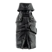 Пальто Ferplast Sherlock LUX TG 37 с ошейником, для собак, черное, 26-30 см