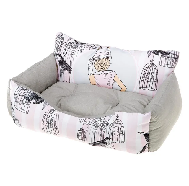 Лежанка из синтетической ткани Ferplast Royal 50 Bedding Lady Rabbit для кошек и собак, 55×45×26 см