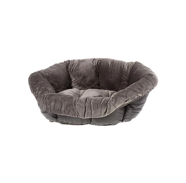 Оксамитова подушка для ліжок Ferplast Spare Sofa Prestige 2 Grey для котів і собак, 52×39×21 см
