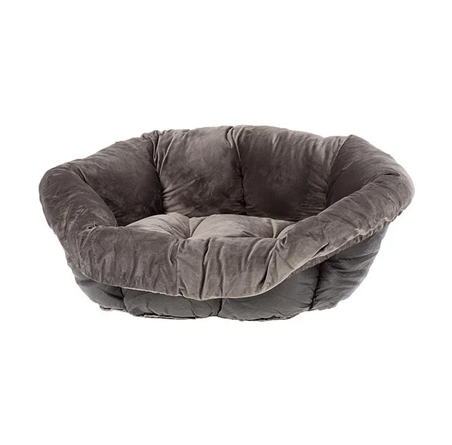 Оксамитова подушка для ліжок Ferplast Spare Sofa Prestige 4 Grey для котів і собак, 64×48×25 см