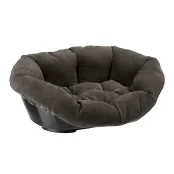 Пластиковый лежак с мягкой подушкой Ferplast Sofa Prestige 2 для кошек и собак, коричневый, 52×39×21 см