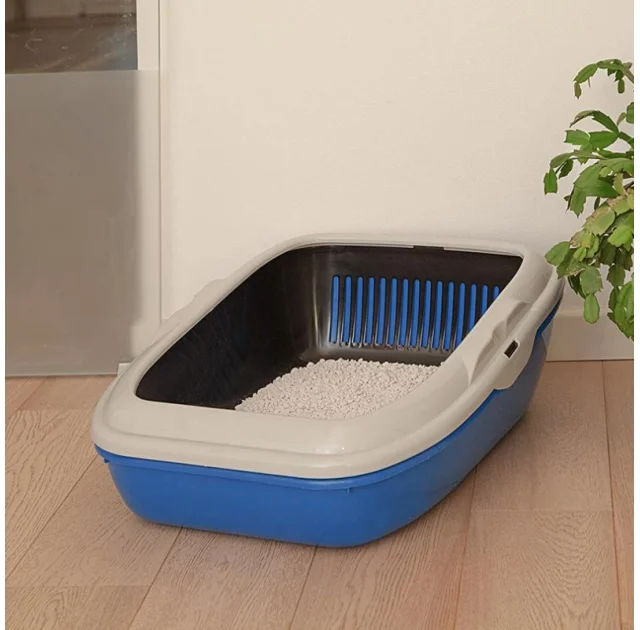 Туалет с двумя поддонами Ferplast Litter Tray Birba с системой просеивания для кошек, 45,5x55,5x22 см