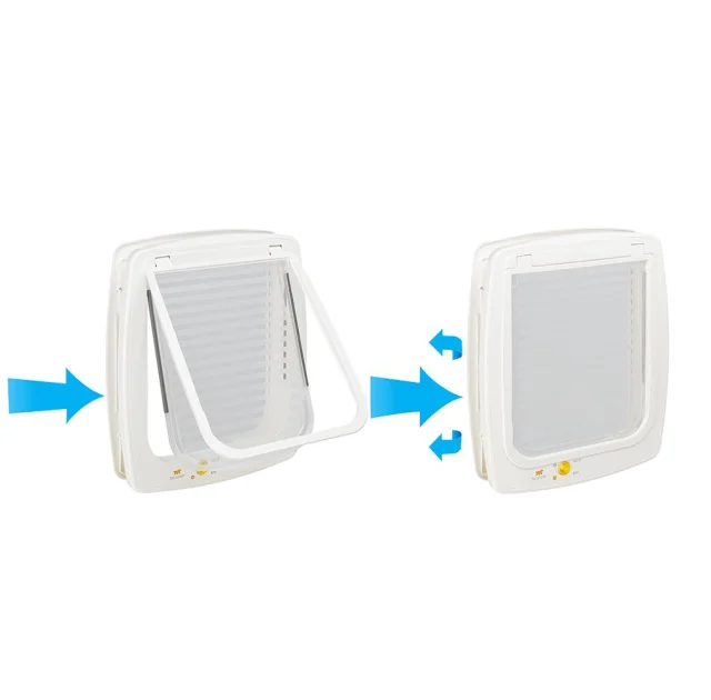 Ferplast Swing 7 Set White дверцята для собак і кішок з магнітом біла, 22,5x10,4x25,2 см