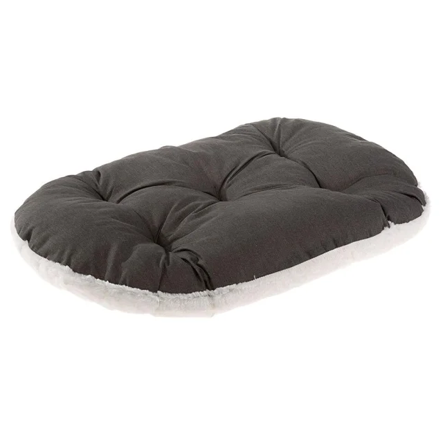Подушка-подстилка Ferplast Relax F 78/8 Brown-Beige для кошек и собак, из хлопка и меха, 78×50 см