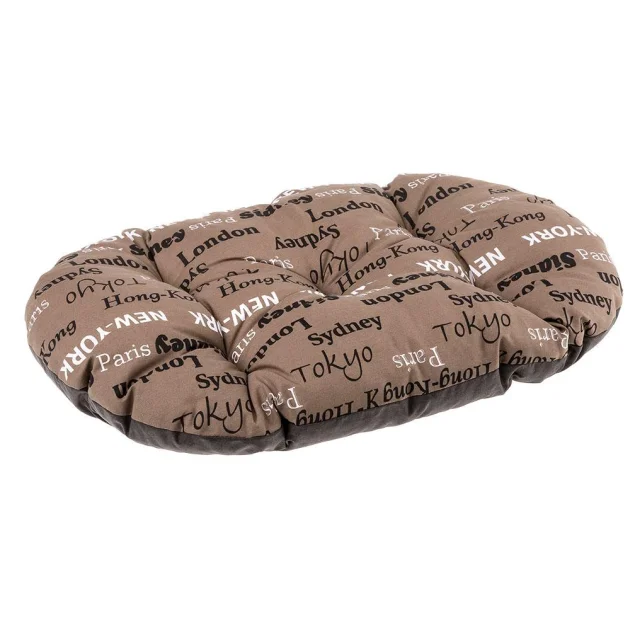 Подушка-подстилка Ferplast Relax 89/10 Cities Brown для кошек и собак, 85×55 см