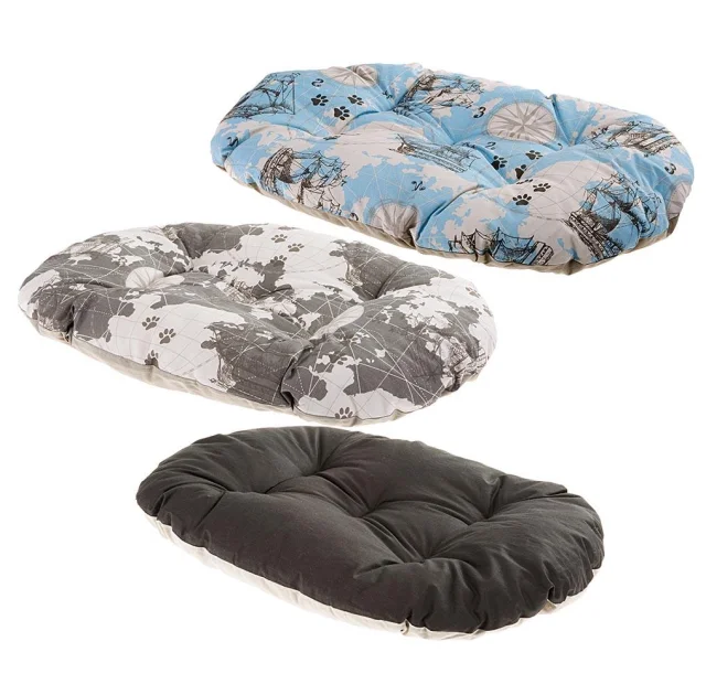 Подушка-підстилка Ferplast Relax 89/10 Map Blue-Grey-Black для котів і собак, 85×55 см