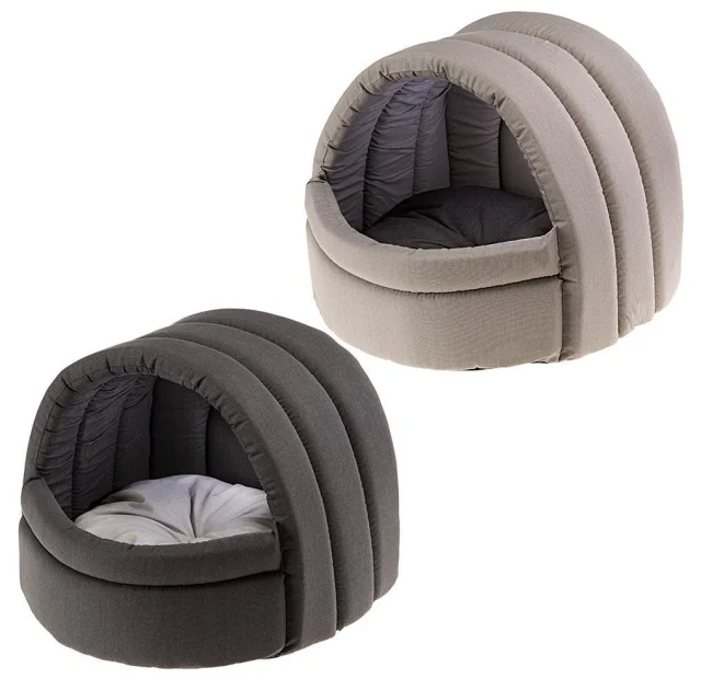 Будиночок Ferplast Alveo 40 House Brown-dove Grey напівкруглий для котів, 40×39×35 см