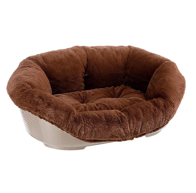 Кровать Ferplast Sofa 8 Soft Brown для собак и кошек из термопластичной смолы, 85×62×28.5 см