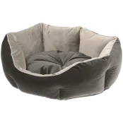 Бархатный диван Ferplast Queen 50 Beige-Grey для кошек и собак, 50×40×18 см