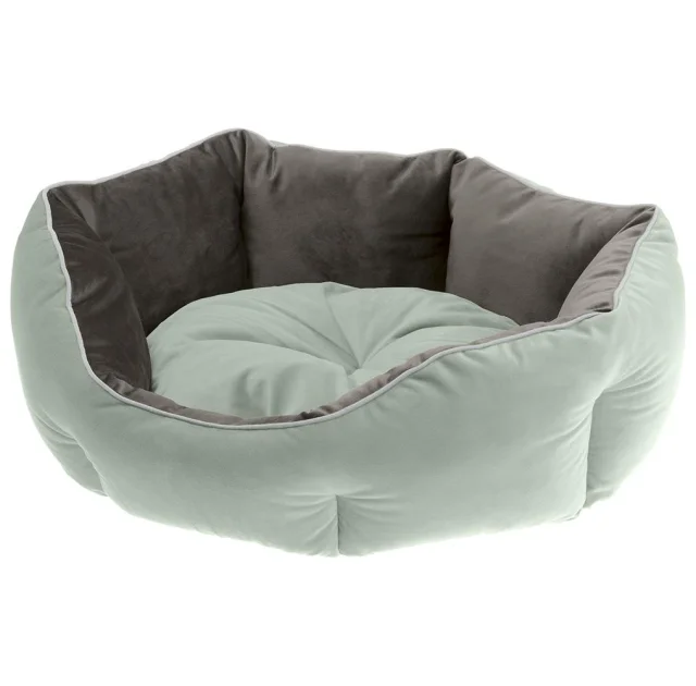 Бархатный диван Ferplast Queen 60 Green-Grey для кошек и собак, 60×46×20 см