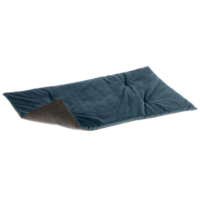 Двухгранна оксамитова підстилка Ferplast Baron 65 Blanket Blue-Grey для котів і собак, 65×40 см
