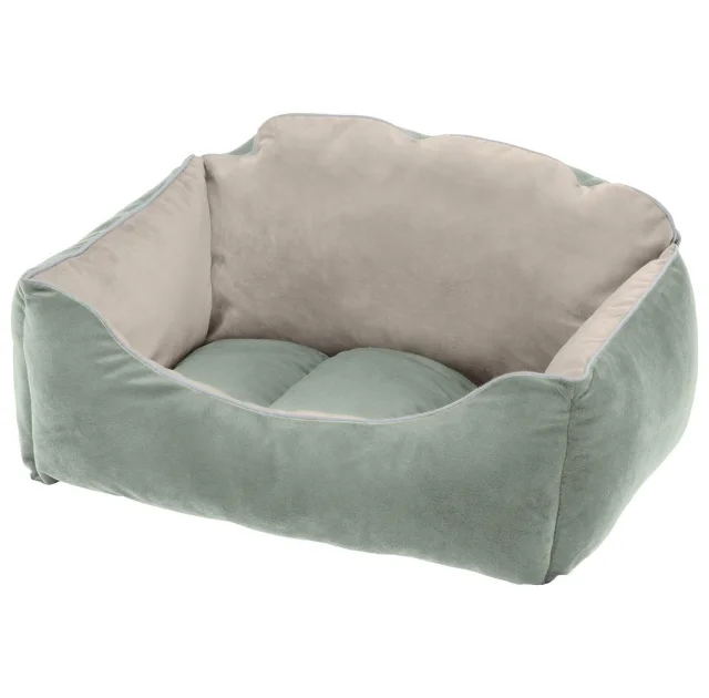 Бархатная кровать Ferplast Milord 45 Bedding Green-Beige для собак и кошек, 45×40×24 см
