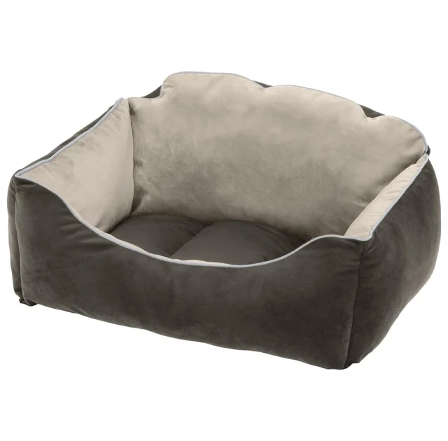 Бархатная кровать Ferplast Milord 45 Bedding Grey-Beige для собак и кошек, 45×40×24 см