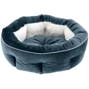 Бархатная кровать Ferplast Marquis 45 Bedding Blue-Ivory для кошек и собак, 45×16 см