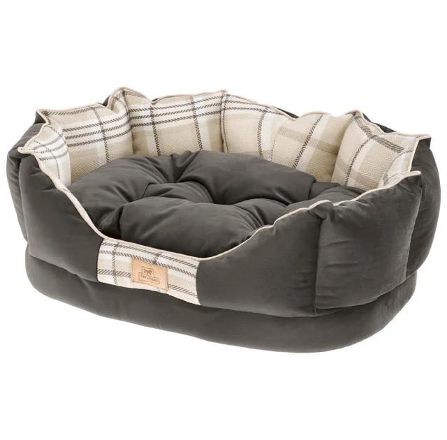 Лежак с двусторонней подушкой Ferplast Charles 50 Bedding Brown для кошек и собак, 45×35×17 см