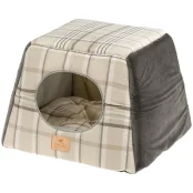 Будиночок, що трансформується в лежак Ferplast Edinburgh House Brown для котів, 44×44×33 см