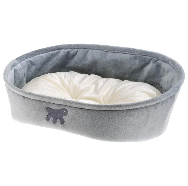 Лежанка з двосторонньою подушкою Ferplast Laska 65 Grey Dogbed для котів і собак, 65×49×22.5 см