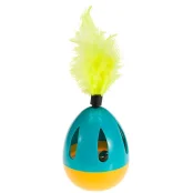 Мячик PA 5415 Oval Ball Plumed для кошек из пластика, полиэстера и искусственных перьев, 7x22 см