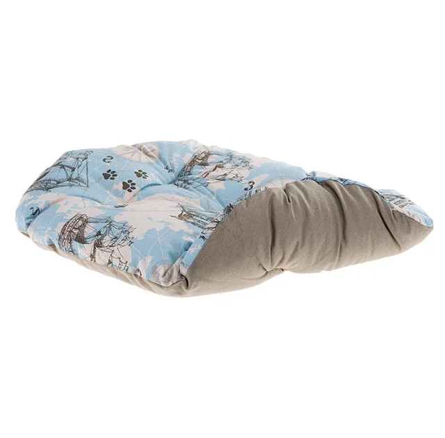 Подушка-підстилка Ferplast Relax 65/6 Map Blue-Grey-Black для котів і собак, 65×42 см