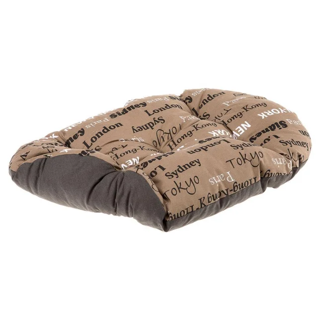 Подушка-подстилка Ferplast Relax 100/12 Cities Brown для кошек и собак, 100×63 см