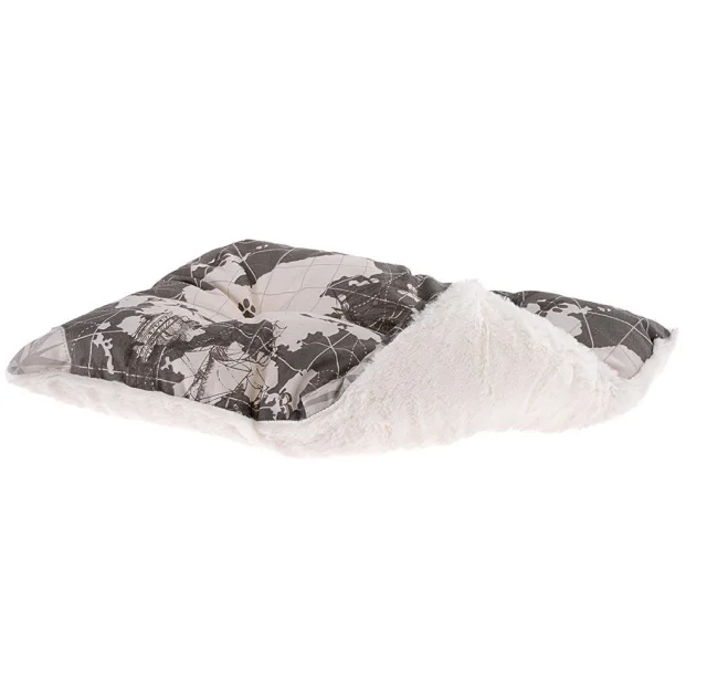 Лежак Ferplast Coccolo 60 Map Blue-Grey для собак и кошек, 66×50×20 см