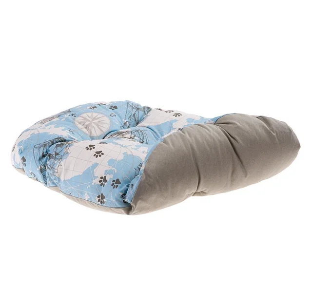 Мягкий лежак Ferplast Dandy C 65 Map Blue-Grey для собак и кошек, 65×46×17 см