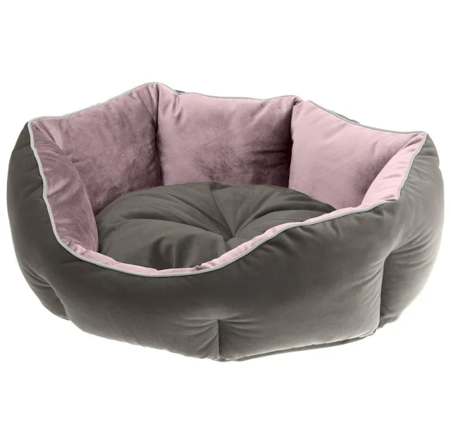 Оксамитовий диван Ferplast Queen 50 Pruple-Grey для котів і собак, 50×40×18 см