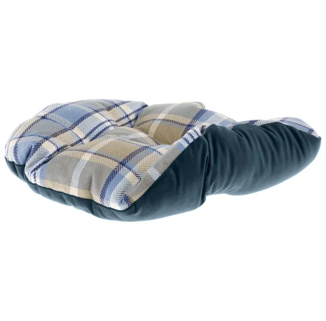 Лежак с двусторонней подушкой Ferplast Charles 70 Bedding Blue для кошек и собак, 68×47×25 см