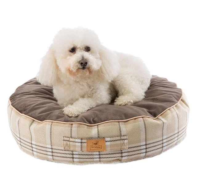 Двостороння подушка Ferplast Livingston 60 Cushion Brown для котів і собак, 60×15 см