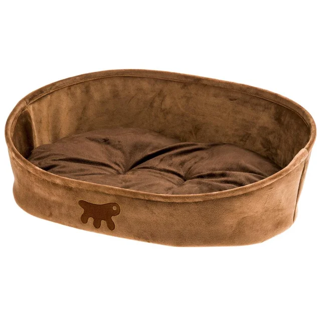 Лежанка з двосторонньою подушкою Ferplast Laska 55 Brown Dogbed для котів і собак, 55×40×18.5 см