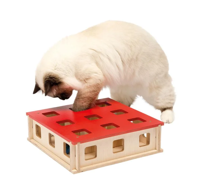Игрушка Magic Box для кошек из дерева, 27x27x8,5 см