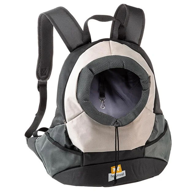 Рюкзак-переноска Ferplast Kangoo Large Grey Backpack для мелких собак, серая, 41.5×20×43 см
