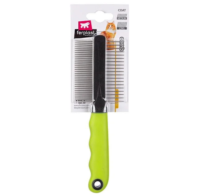 Ferplast GRO 5794 расческа для кошек с вращающимися зубьями из хрома, 19,8x1,4x5,5 см