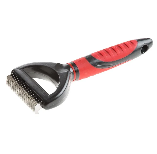 Ferplast GRO 5971 Medium распутывающие грабли с лезвиями из нержавеющей стали, 18,1x7,4x2,6 см