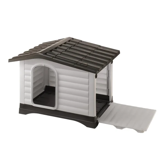 Пластикова будка Ferplast Dogvilla 90 з відкривається бічною панеллю, 88x72x65 см