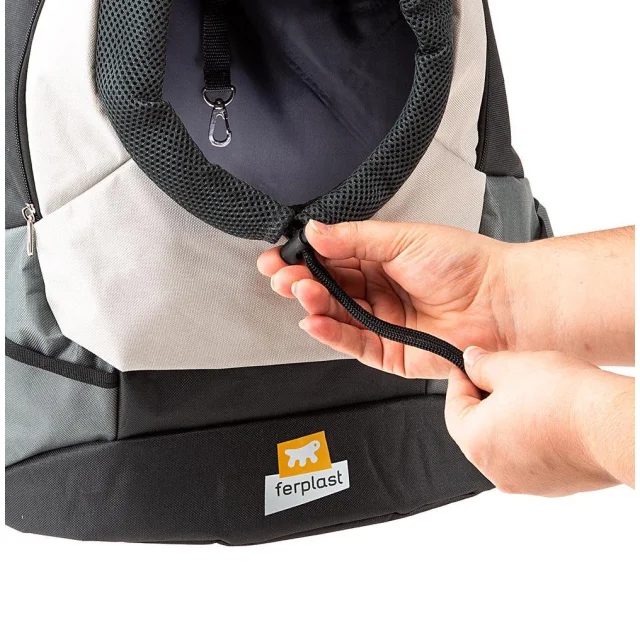 Рюкзак-переноска Ferplast Kangoo Small Grey Backpack для мелких собак, серая, 37×16×36.5 см