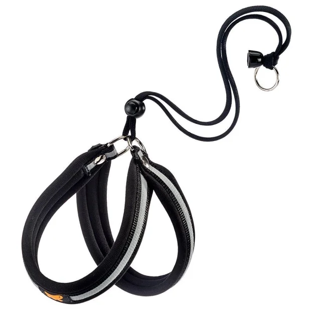 Эргономичная светоотражающая Ferplast Agila Reflex Black 3 шлейка для собак с эластичным шнуром, 42x50 см