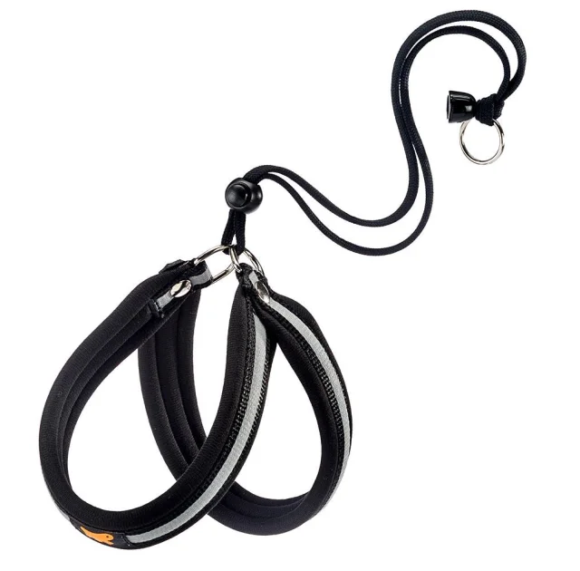 Эргономичная светоотражающая Ferplast Agila Reflex Black 9 шлейка для собак с эластичным шнуром, 77x85 см
