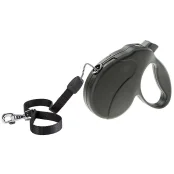 Поводок-рулетка для собак до 25 кг Ferplast Amigo Easy M Cord Nero cо шнуром, черный, 5 м