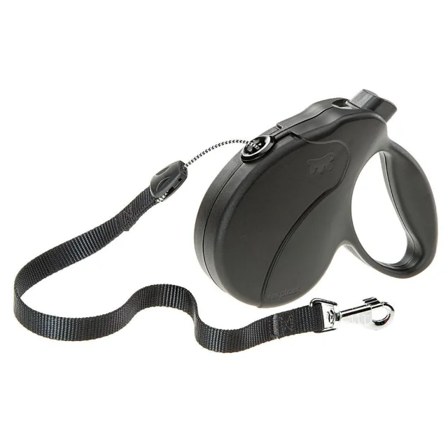 Поводок-рулетка для собак до 15 кг Ferplast Amigo Easy S Cord Nero cо шнуром, черный, 5 м
